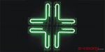 Neon standardowy KRZYŻ APTECZNY ZIELONY