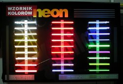 Wzornik kolorów neonów tablica duża