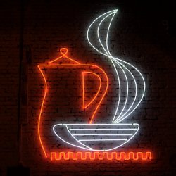 Odnowiony neon FILIŻANKA JAŚ I MAŁGOSIA