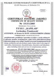 Certificate PCBC PN-EN ISO 9001:2001